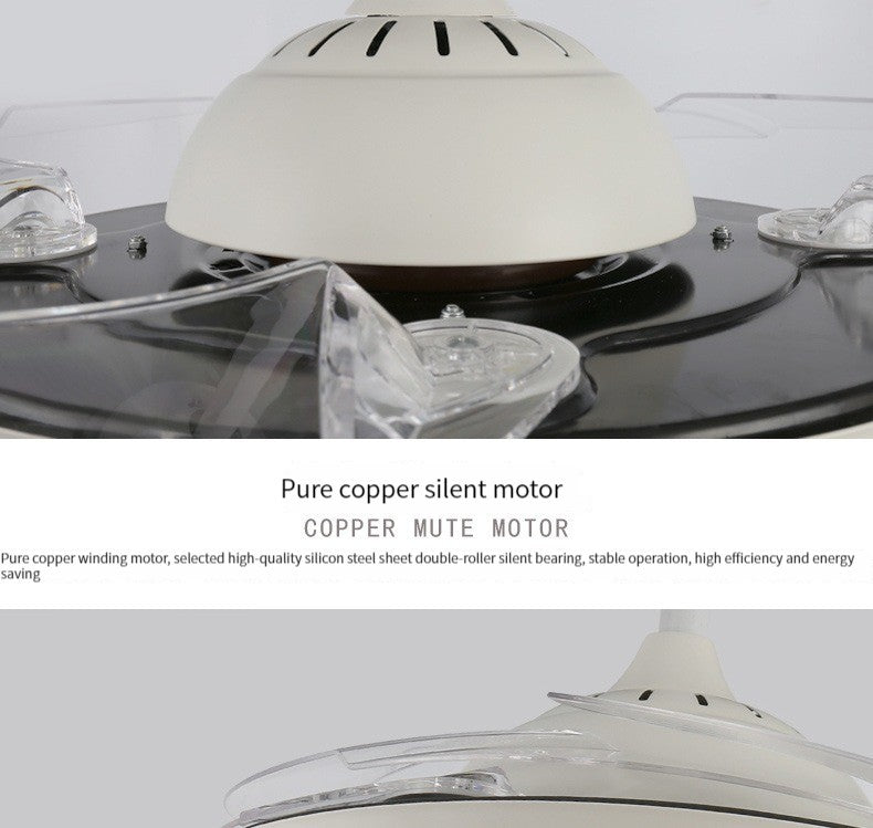 QUKAU modern chandelier ceiling fan light 42 inch