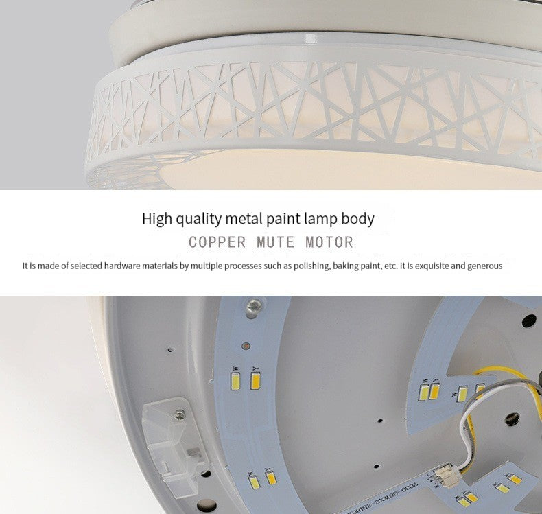 QUKAU modern chandelier ceiling fan light 42 inch