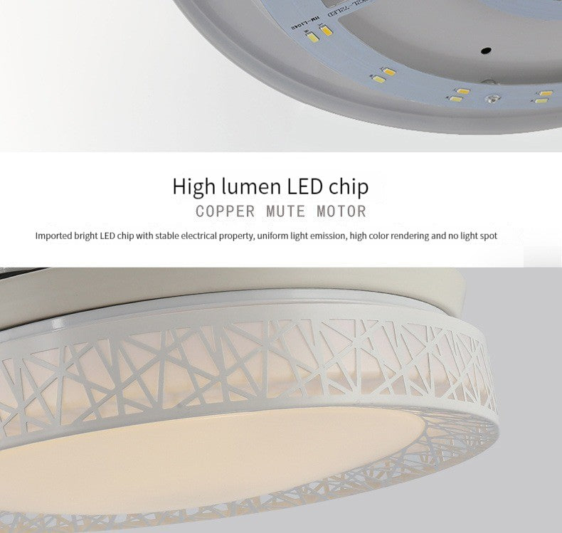 QUKAU modern chandelier ceiling fan light 42 inch