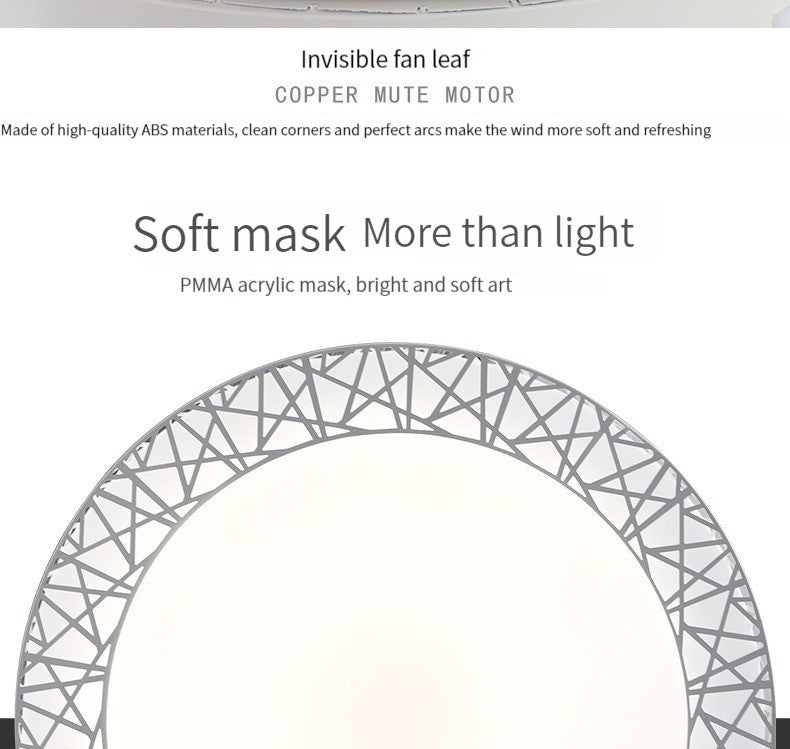 QUKAU modern chandelier ceiling fan light 42 inch